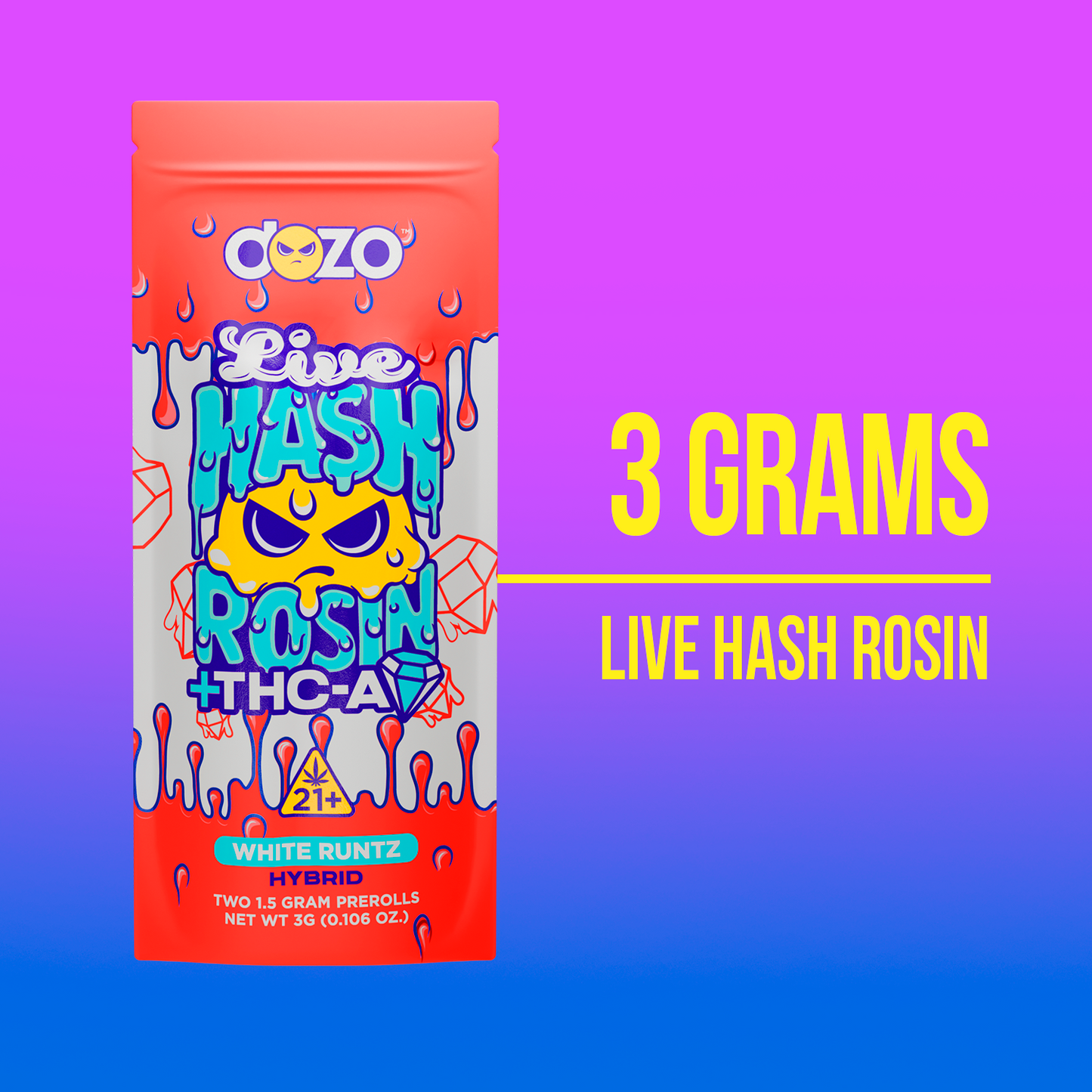 Dozo Live Hash Rosin Preroll | Blue Dream (Sativa)