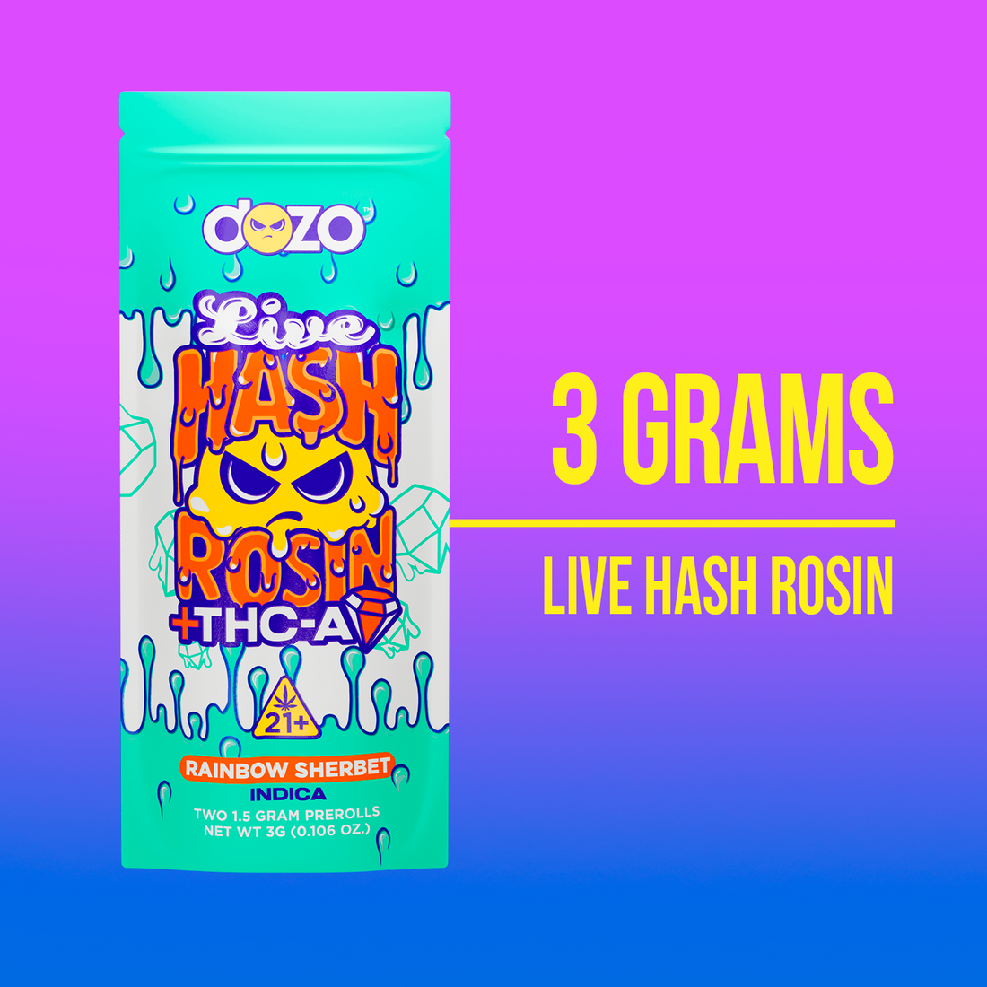 Dozo Live Hash Rosin Preroll - Rainbow Sherbet Indica - 33% OFF puredozo Dozo Live Hash Rosin Preroll - Rainbow Sherbet Indica - 33% OFF puredozo