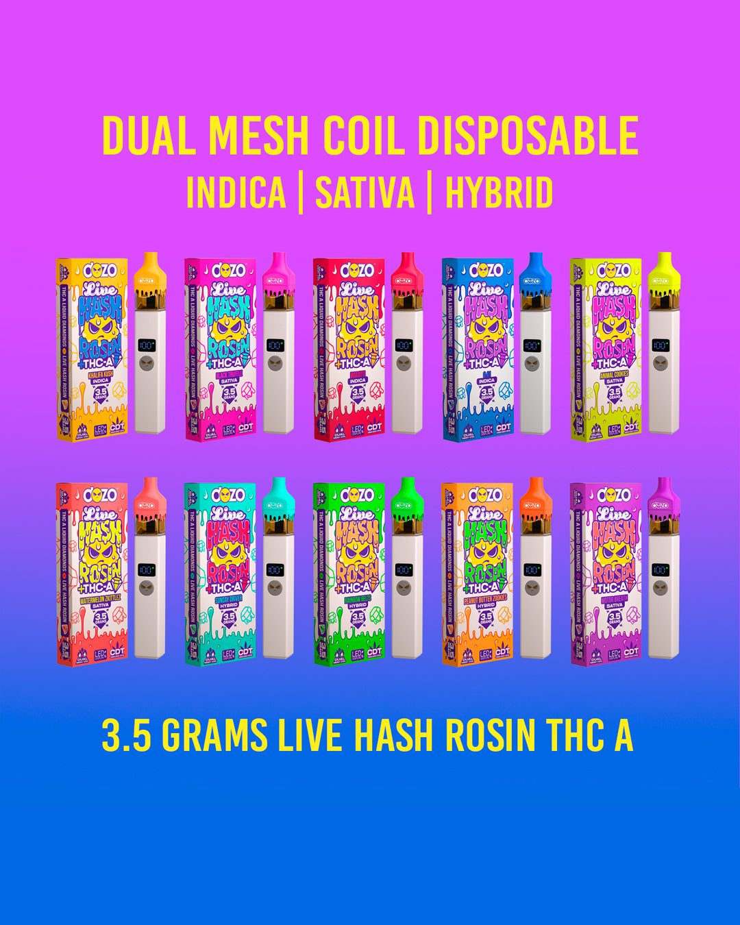 3.5g Dozo Live Hash Rosin THC-A Vape