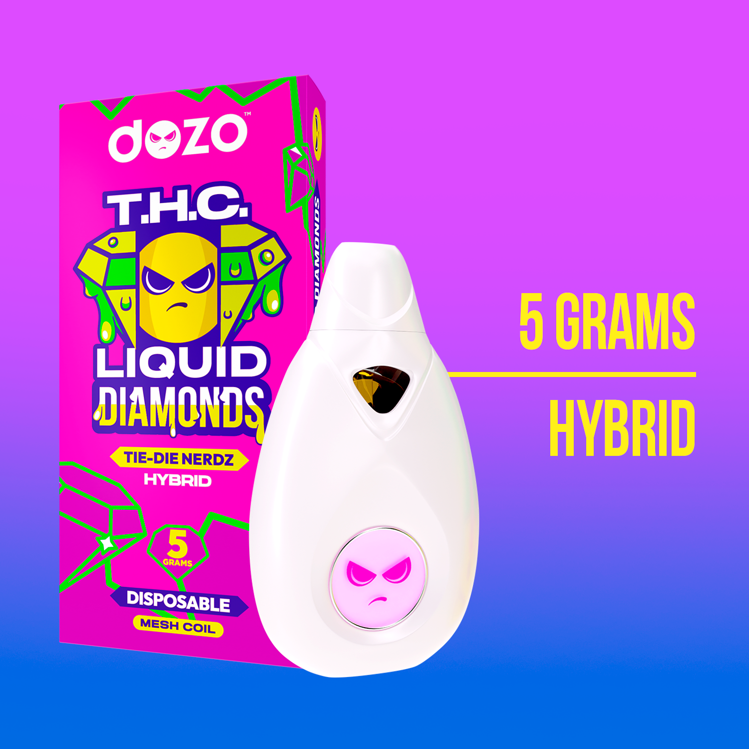 5g Liquid Diamonds Disposable Vape - Deez Zkittles Sativa  puredozo
