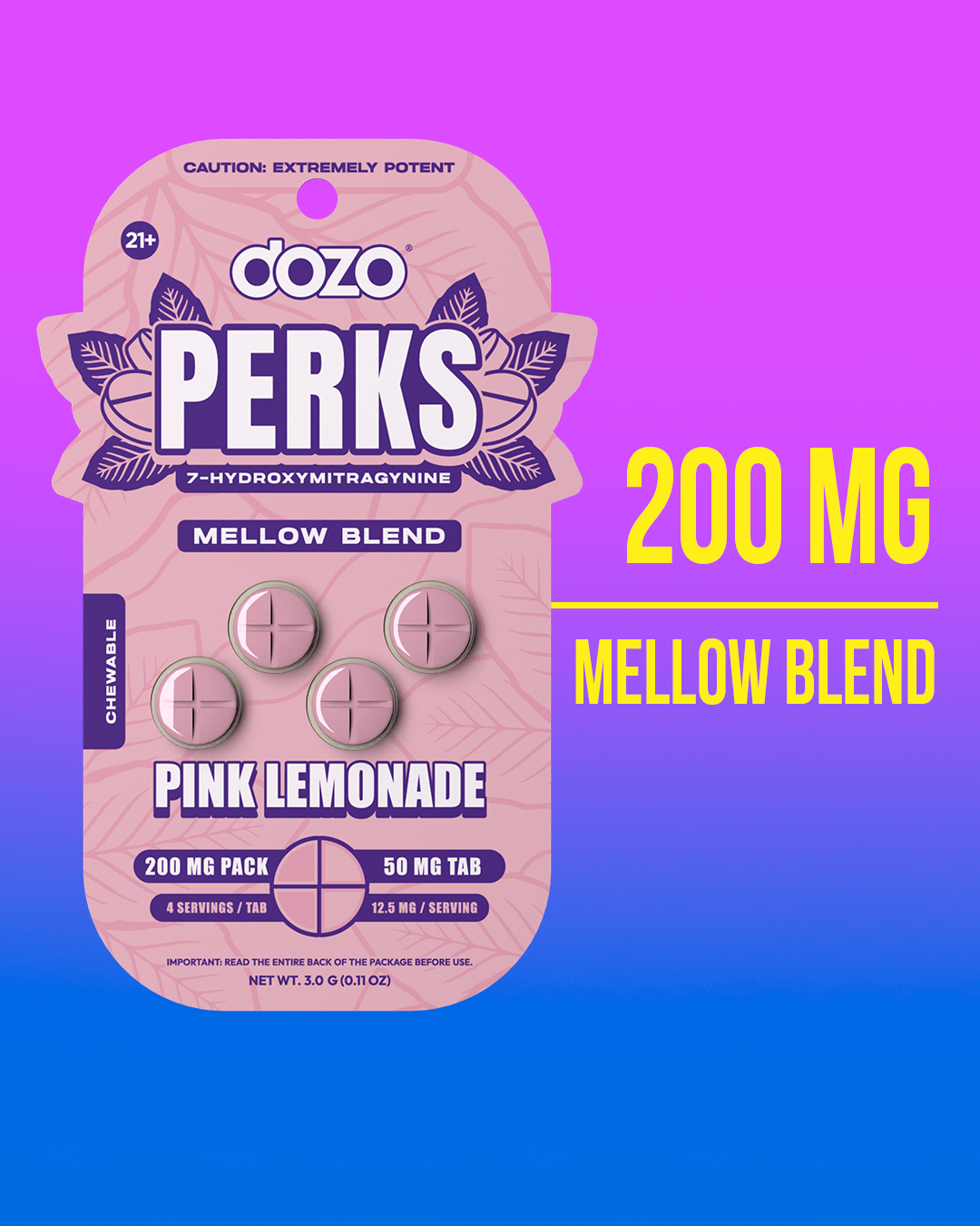4ct 50mg Dozo PERKS 7-HYDROXYMITRAGYNINE | WILD MANGO (PARTY BLEND)