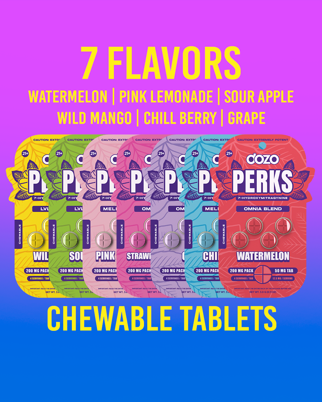 4ct 50mg Dozo PERKS 7-HYDROXYMITRAGYNINE | GRAPE (EUPHORIA BLEND)