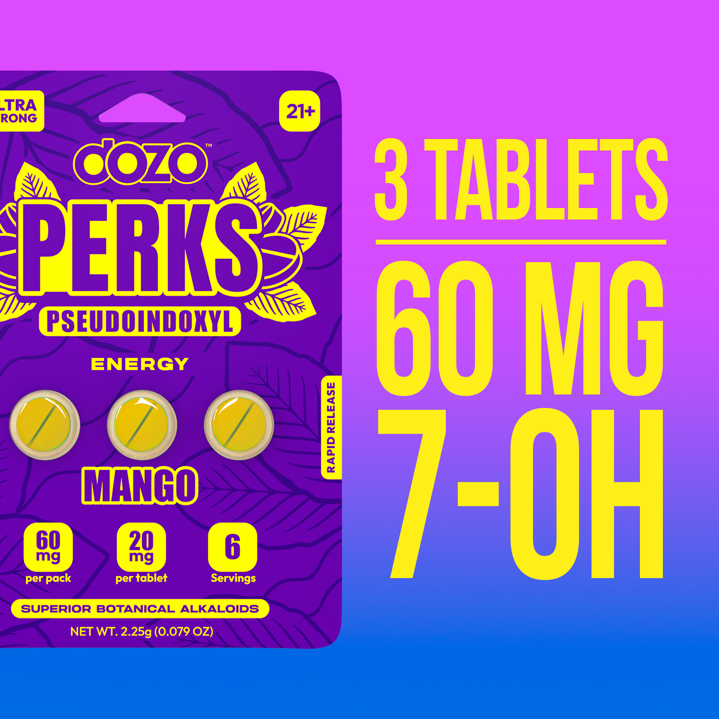 Dozo PERKS PSEUDOINDOXYL | 3ct (60 mg Per Pack)