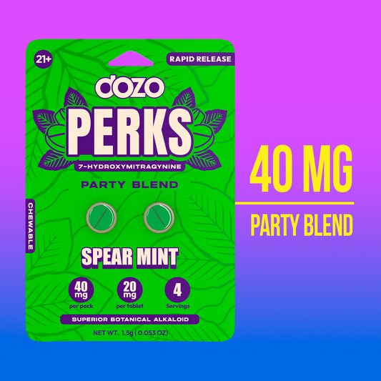 NEW FLAVORS Dozo PERKS 7-HYDROXYMITRAGYNINE | 2ct (40 mg Per Pack)