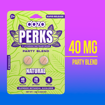 NEW FLAVORS Dozo PERKS 7-HYDROXYMITRAGYNINE | 2ct (40 mg Per Pack)