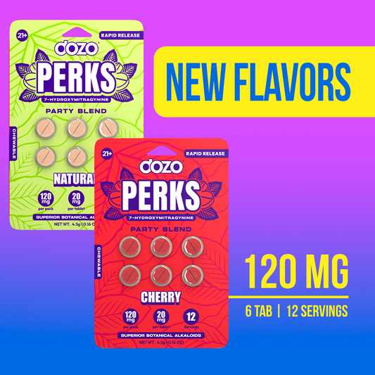 NEW 6ct Dozo PERKS 7-HYDROXYMITRAGYNINE | 6ct (120 mg Per Pack)