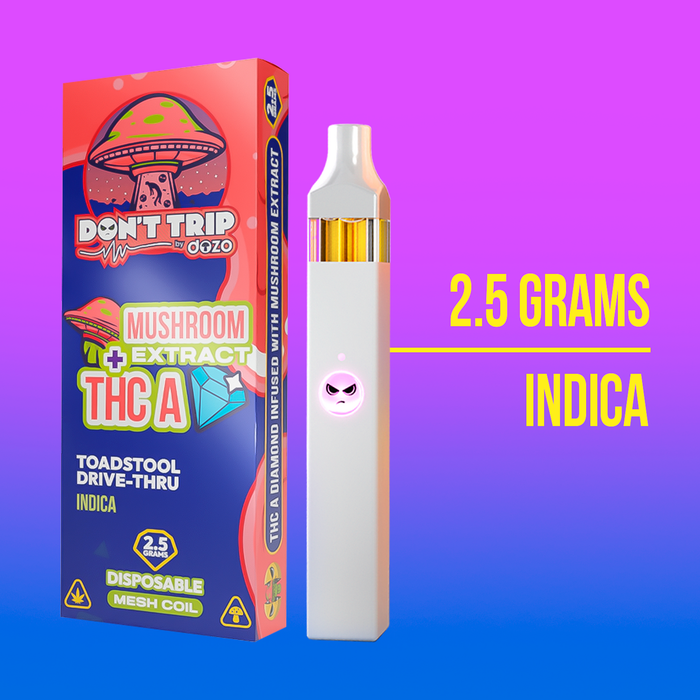 2.5g Don't Trip Mushroom Vape: Hubble Bubble (Hybrid)