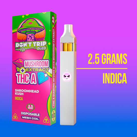 2.5g Don't Trip Mushroom Vape: Shroomhead Kush (Indica)