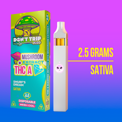 2.5g Don't Trip Mushroom Vape: Hubble Bubble (Hybrid)