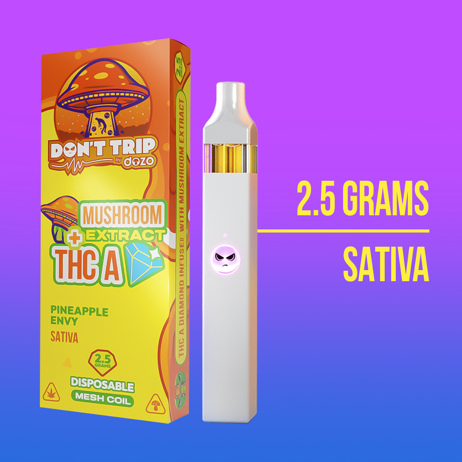 Don't Trip - 2.5g Mushroom Disposable for instant & powerful effects puredozo Don't Trip - 2.5g Mushroom Disposable for instant & powerful effects puredozo