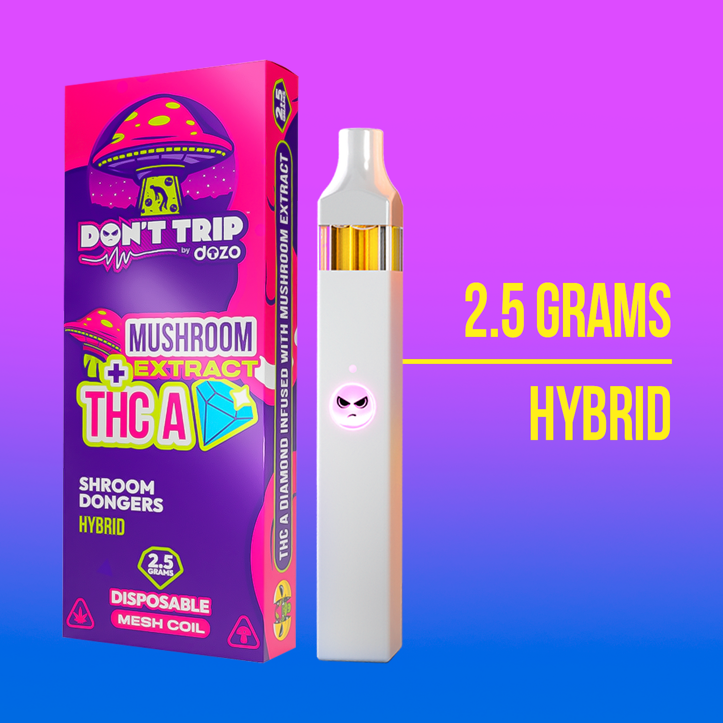 2.5g Don't Trip Mushroom Vape: Hubble Bubble (Hybrid)