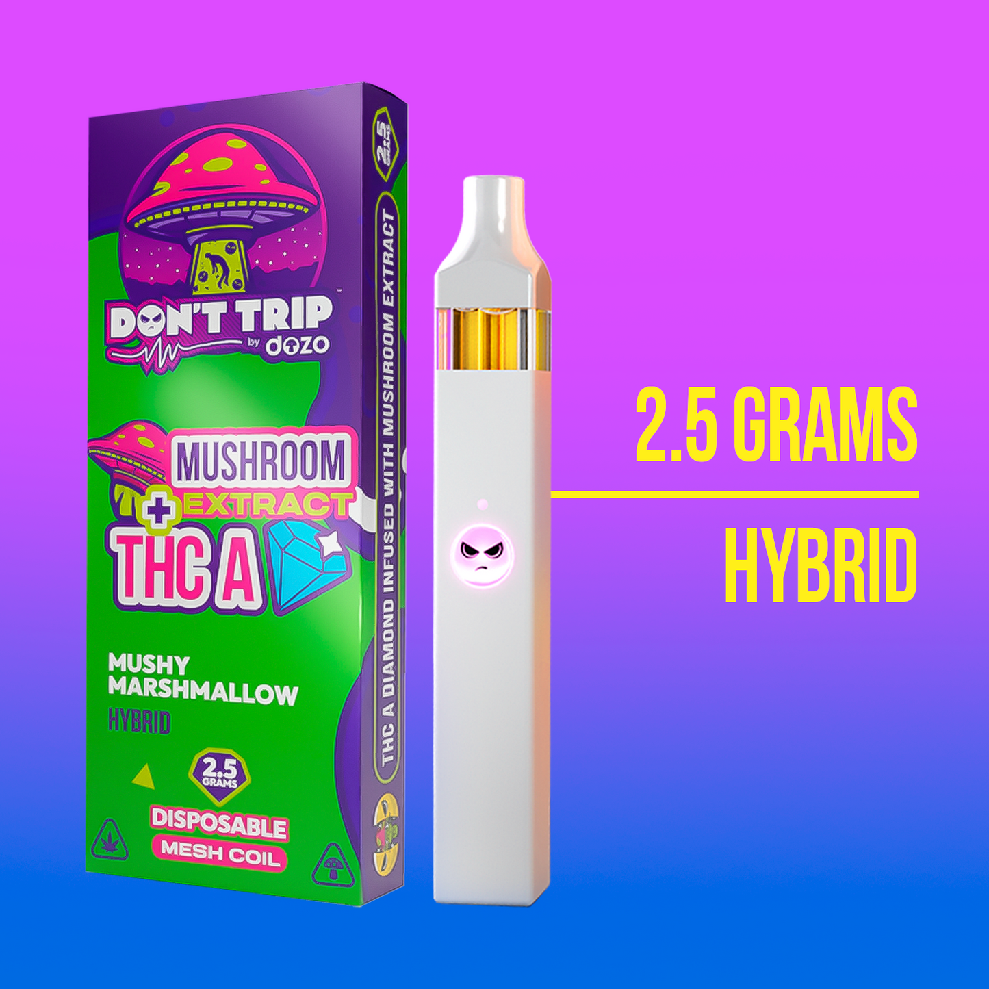 2.5g Don't Trip Mushroom Vape: Hubble Bubble (Hybrid)