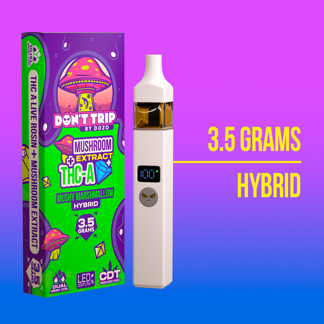 3.5g Dozo Don't Trip Mushroom Vape: Shroom Dongers (Hybrid)