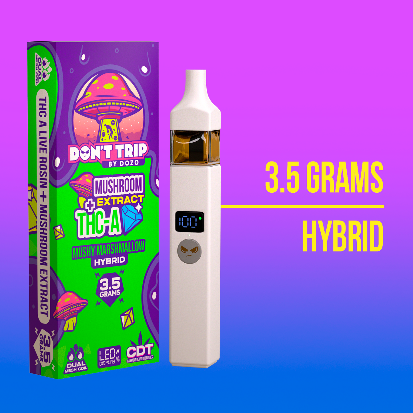 3.5g Dozo Don't Trip Mushroom Vape: Toadstool Drive-Thru (Indica)