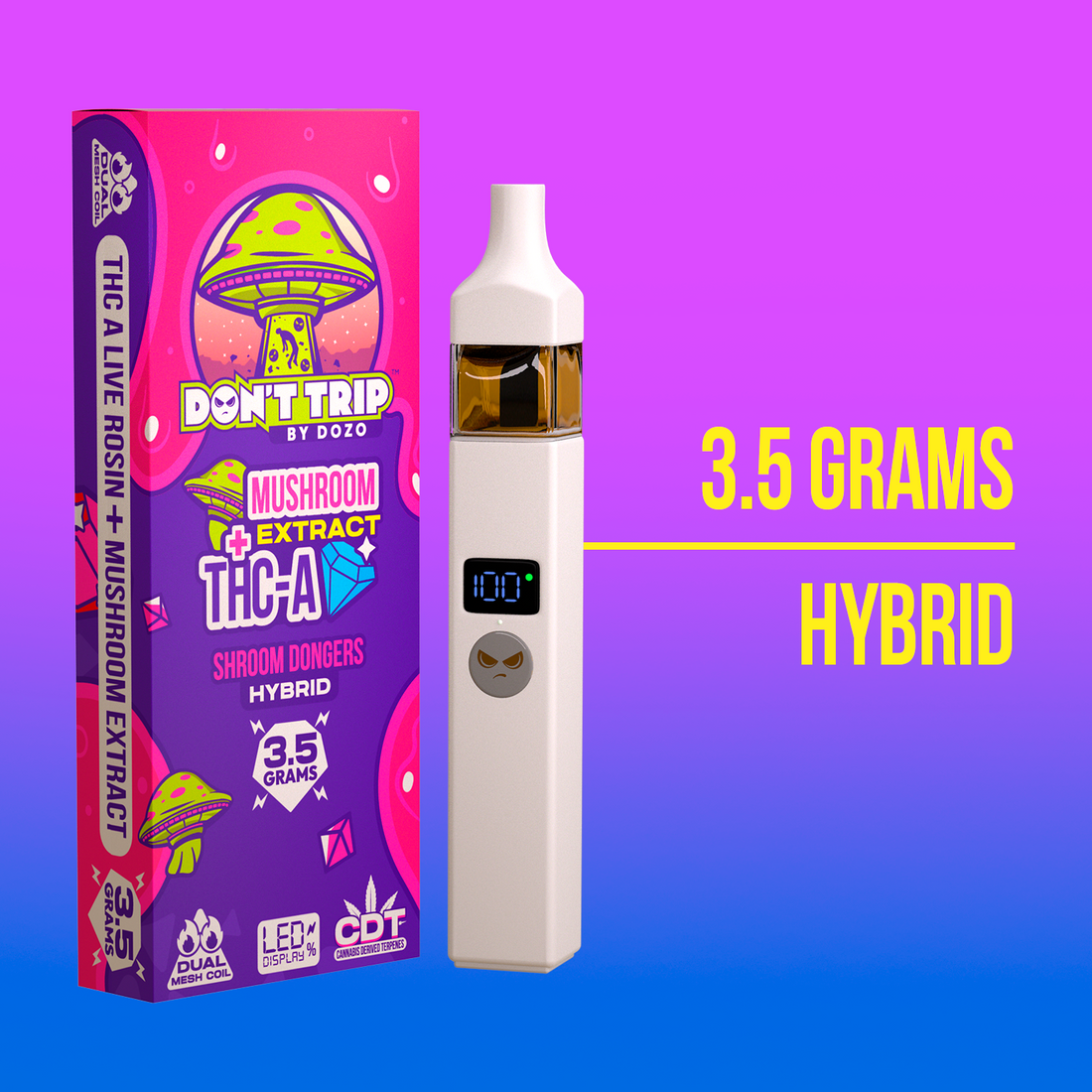 3.5g Dozo Don't Trip Mushroom Vape: Shroom Dongers (Hybrid)