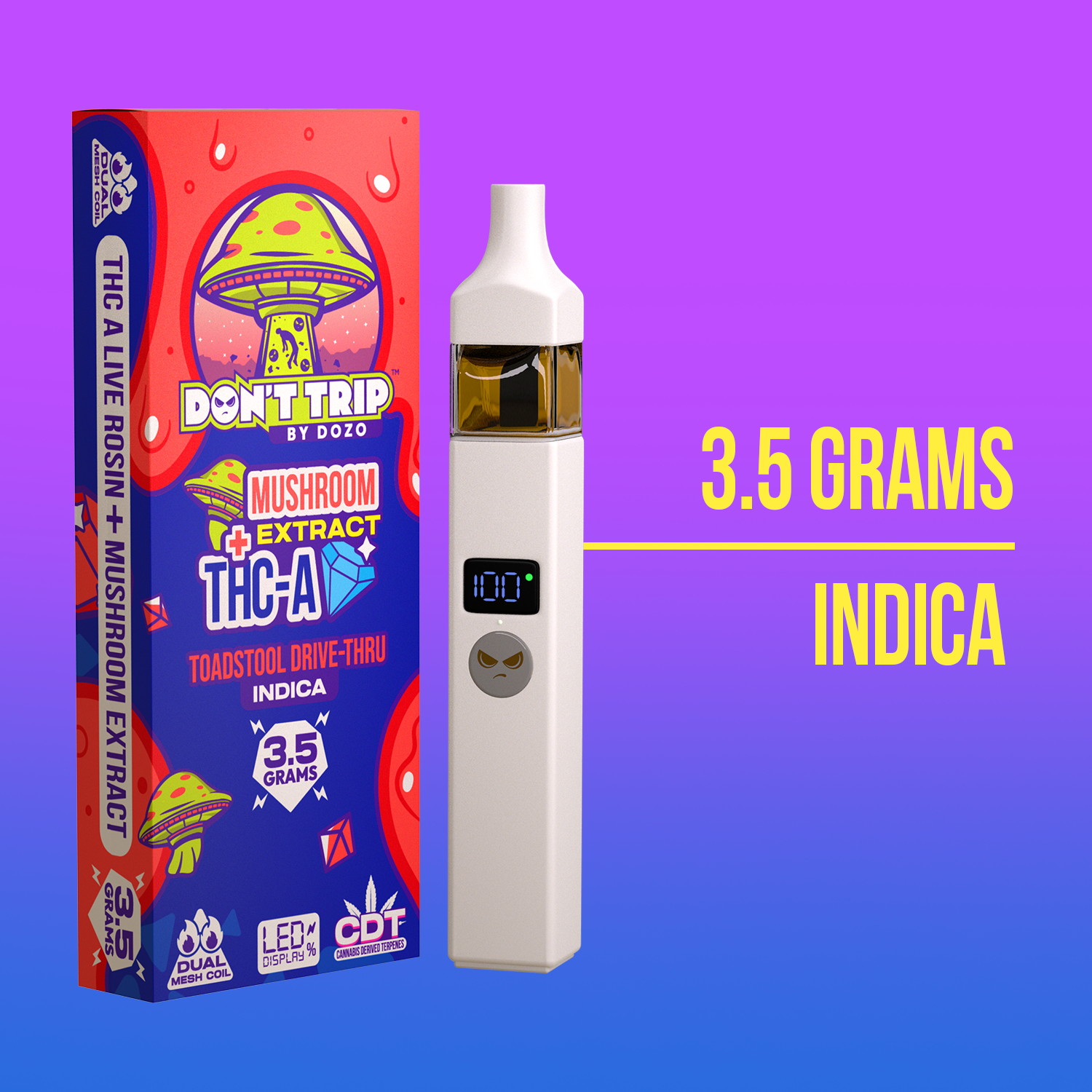3.5g Dozo Don't Trip Mushroom Vape - Mushy Marshmallow - Hybrid Bliss puredozo 3.5g Dozo Don't Trip Mushroom Vape - Mushy Marshmallow - Hybrid Bliss puredozo