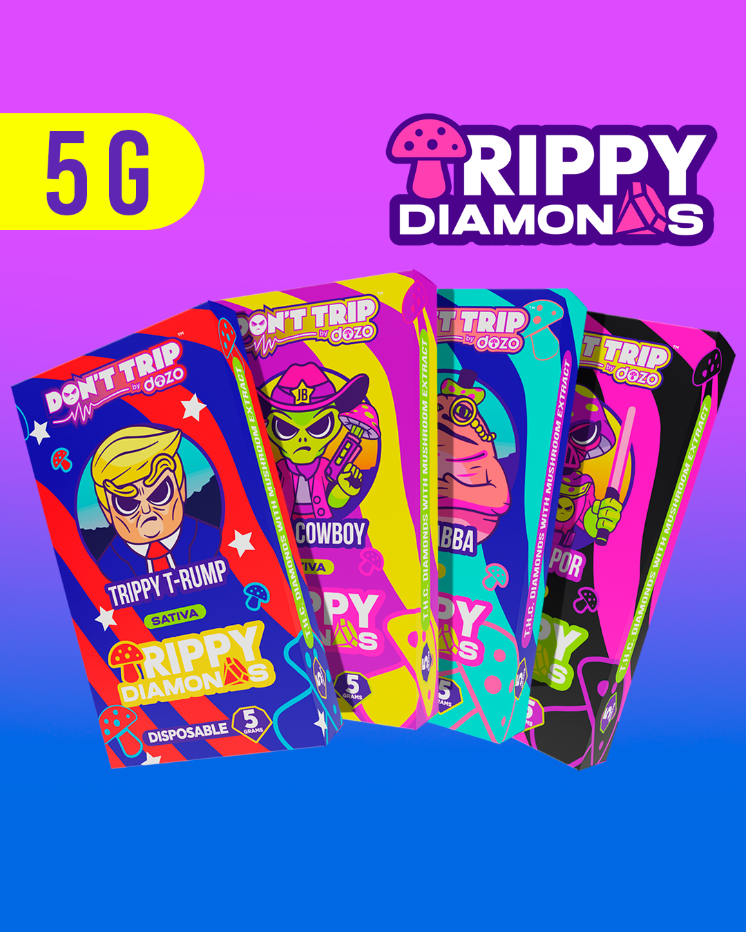 5g Trippy Dimonds Mushroom Vape