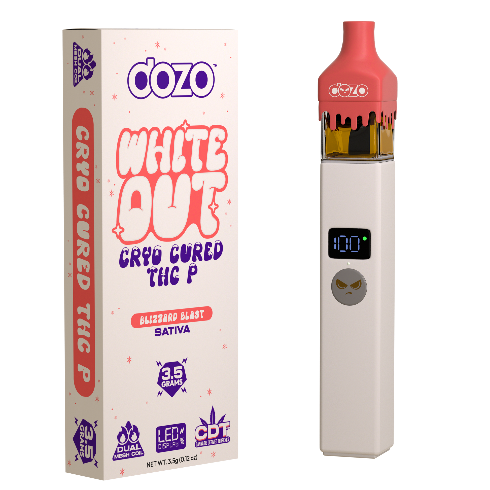 3.5g Dozo White-Out Disposable Vape - Frozen Berry Indica - Sale puredozo 3.5g Dozo White-Out Disposable Vape - Frozen Berry Indica - Sale puredozo