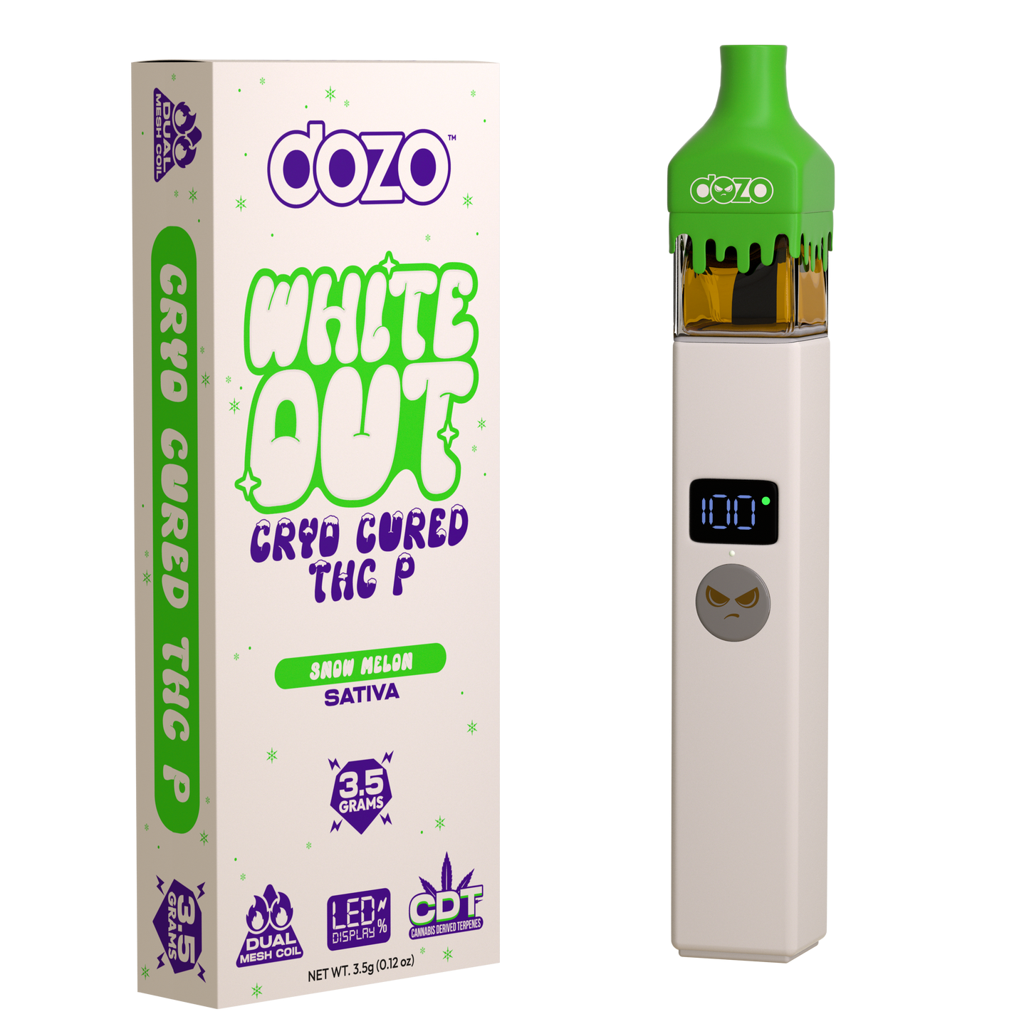 3.5g Dozo White-Out Disposable: Avalanche Kush (Hybrid)