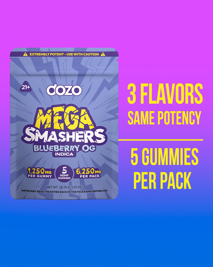 Dozo Mega Smashers – 1,250mg Ultra-Potent Gummies (5ct)