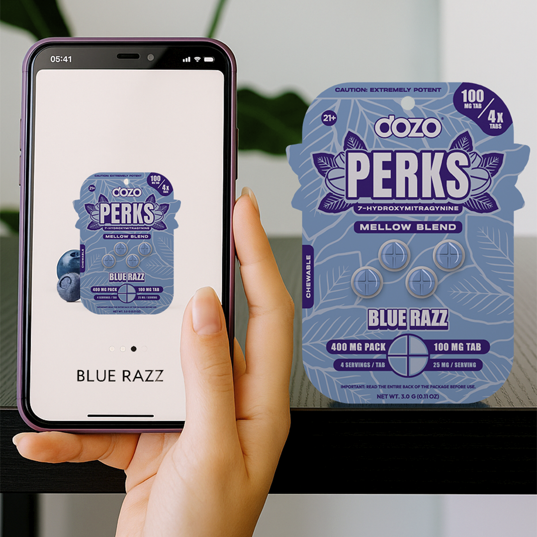 4ct 100mg Dozo PERKS 7-HYDROXYMITRAGYNINE | 400 mg per PACK