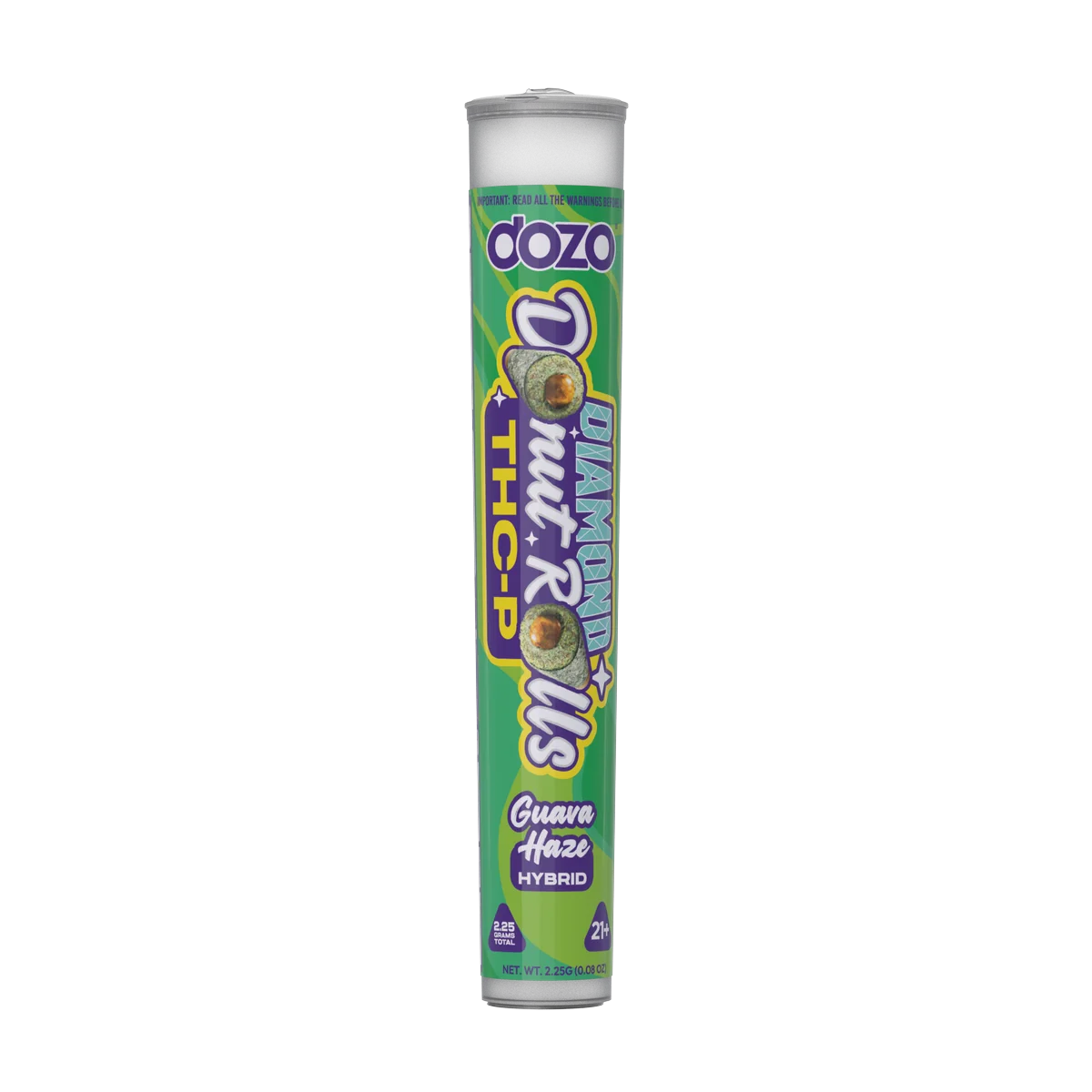 Dozo Diamond Donut Rolls THC-P  1ct | Live-Rosin Infused |  $20 per pre-roll