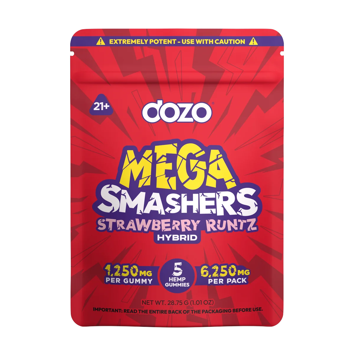 Dozo Mega Smashers – 1,250mg Ultra-Potent Gummies (5ct)