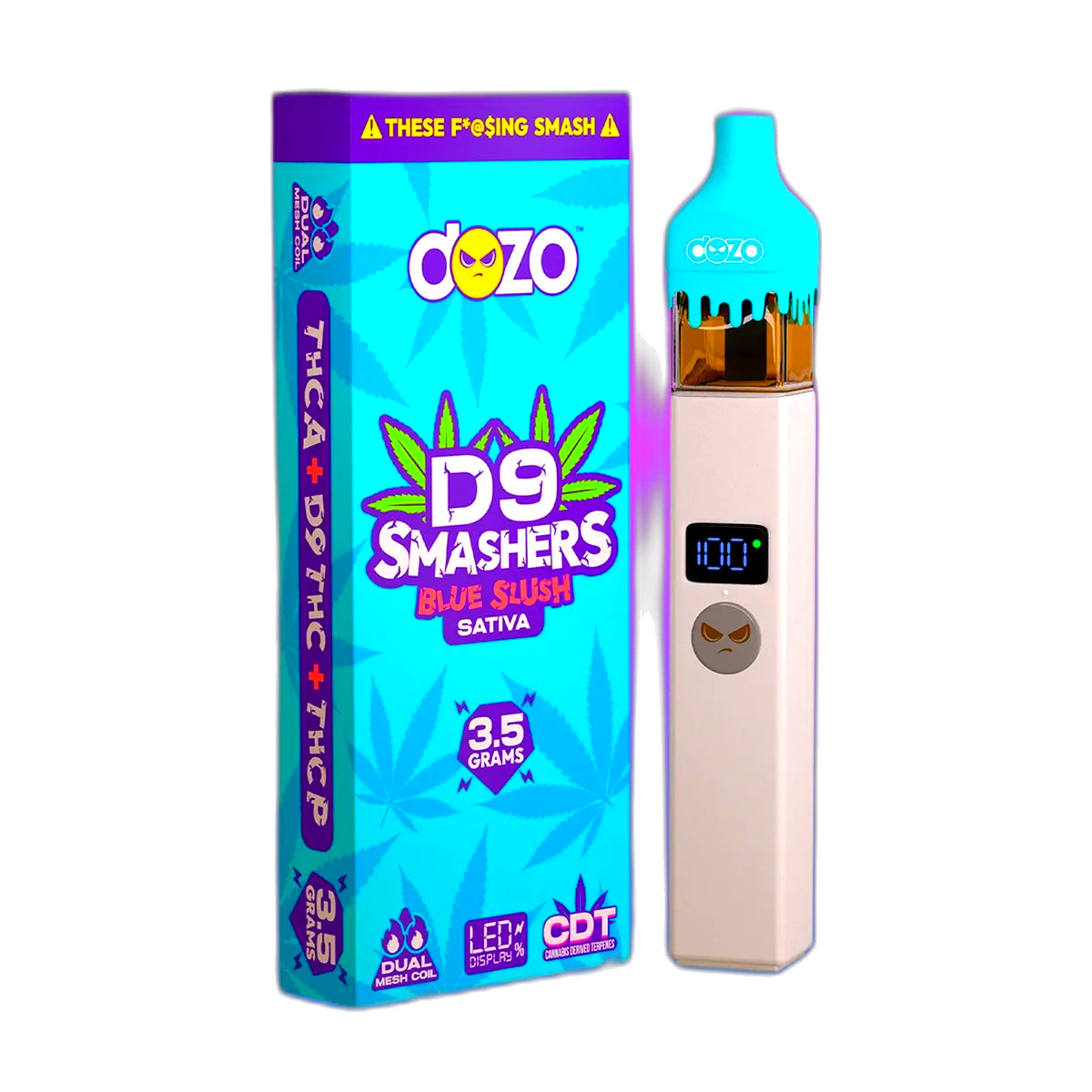 3.5g Dozo D9 Smashers THC-A Disposable: Blue Slush (Sativa)
