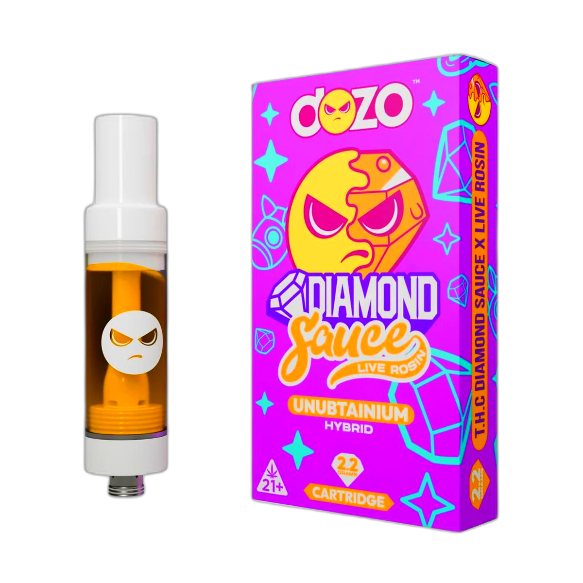 DOZO Diamond Sauce Live Rosin THC Cart | Unobtainium (Hybrid)