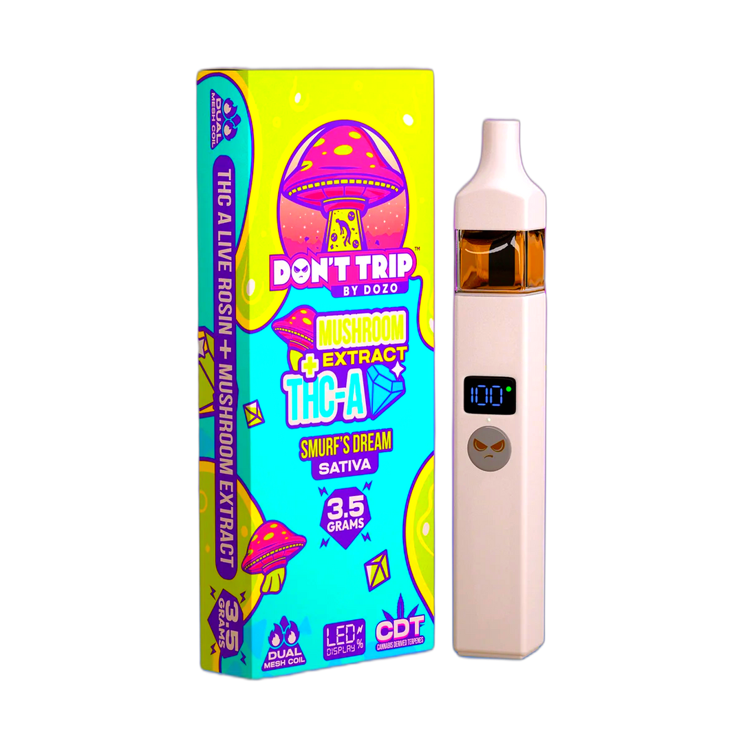 3.5g Dozo Don't Trip Mushroom Vape: Smurf's Dream (Sativa)