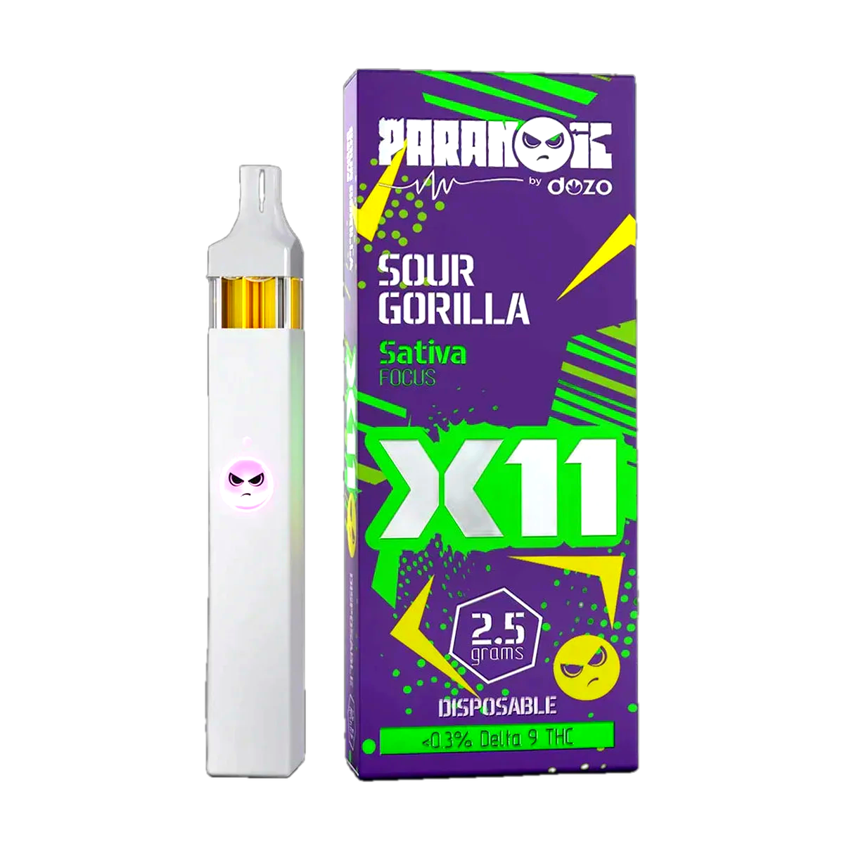 2.5g Dozo X11 Disposable | Sour Gorilla (Sativa)