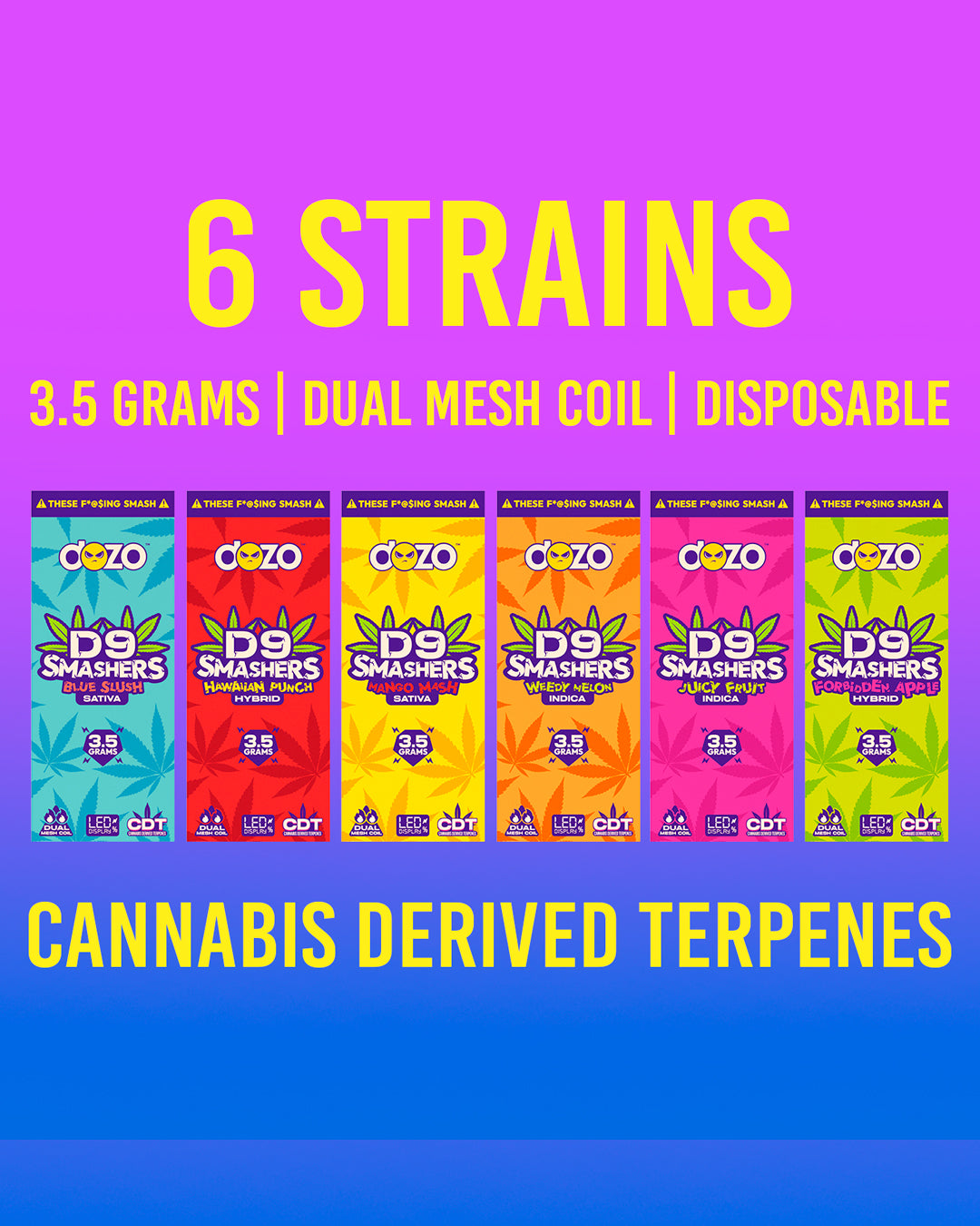 3.5g Dozo D9 Smashers THC-A Disposable