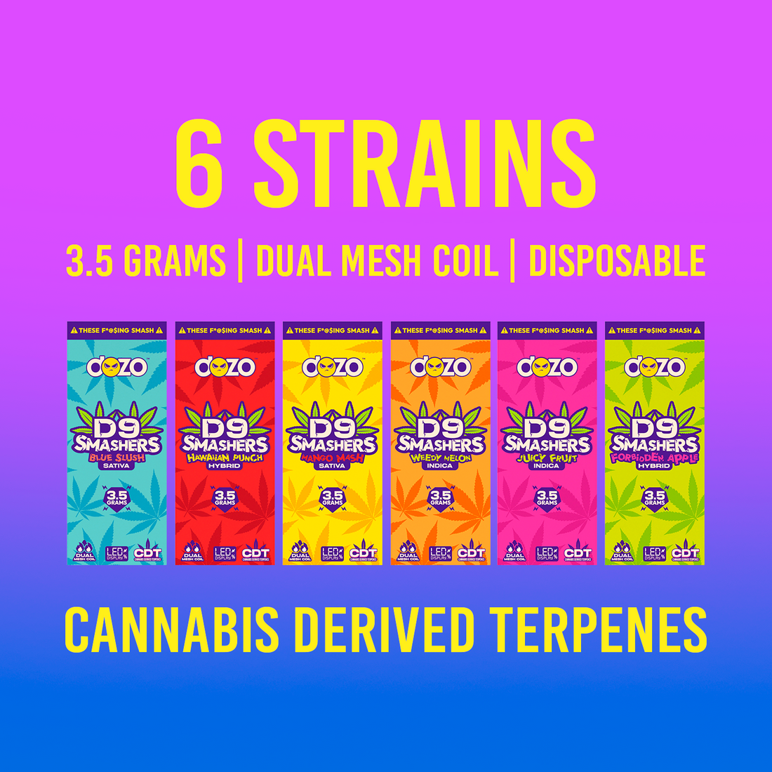 3.5g Dozo D9 Smashers THC-A Disposable: Forbidden Apple (Hybrid)