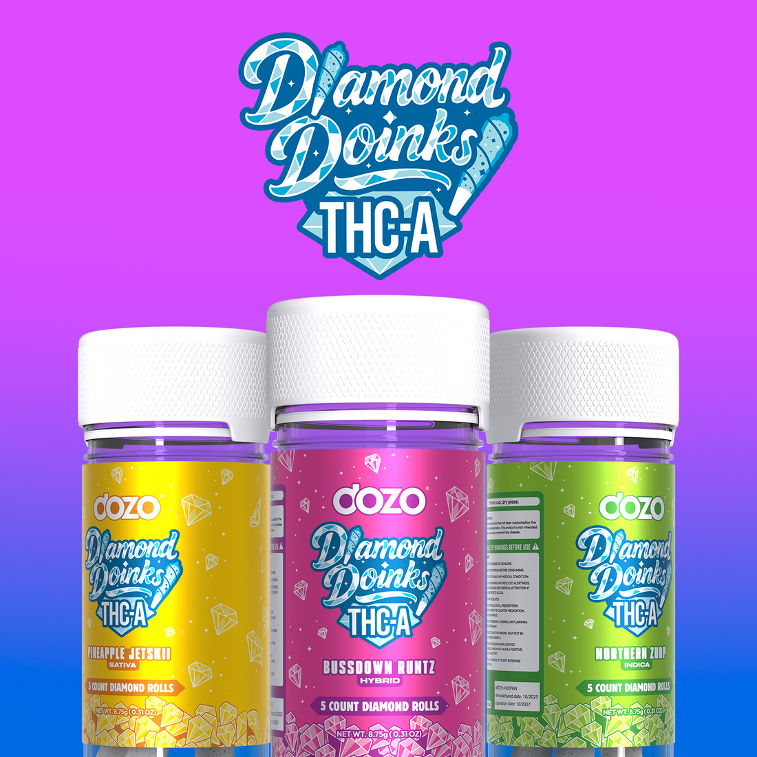 Dozo THC-A Doinks -  Diamond Rolls (5ct)