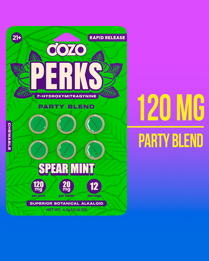 NEW 6ct Dozo PERKS 7-HYDROXYMITRAGYNINE | 6ct (120 mg Per Pack)