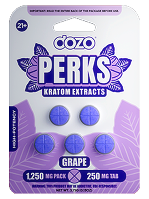 5ct Dozo Perks Kratom Extracts 250mg Tablets