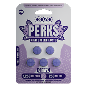 5ct Dozo Perks Kratom Extracts 250mg Tablets