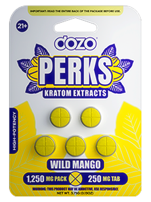 5ct Dozo Perks Kratom Extracts 250mg Tablets