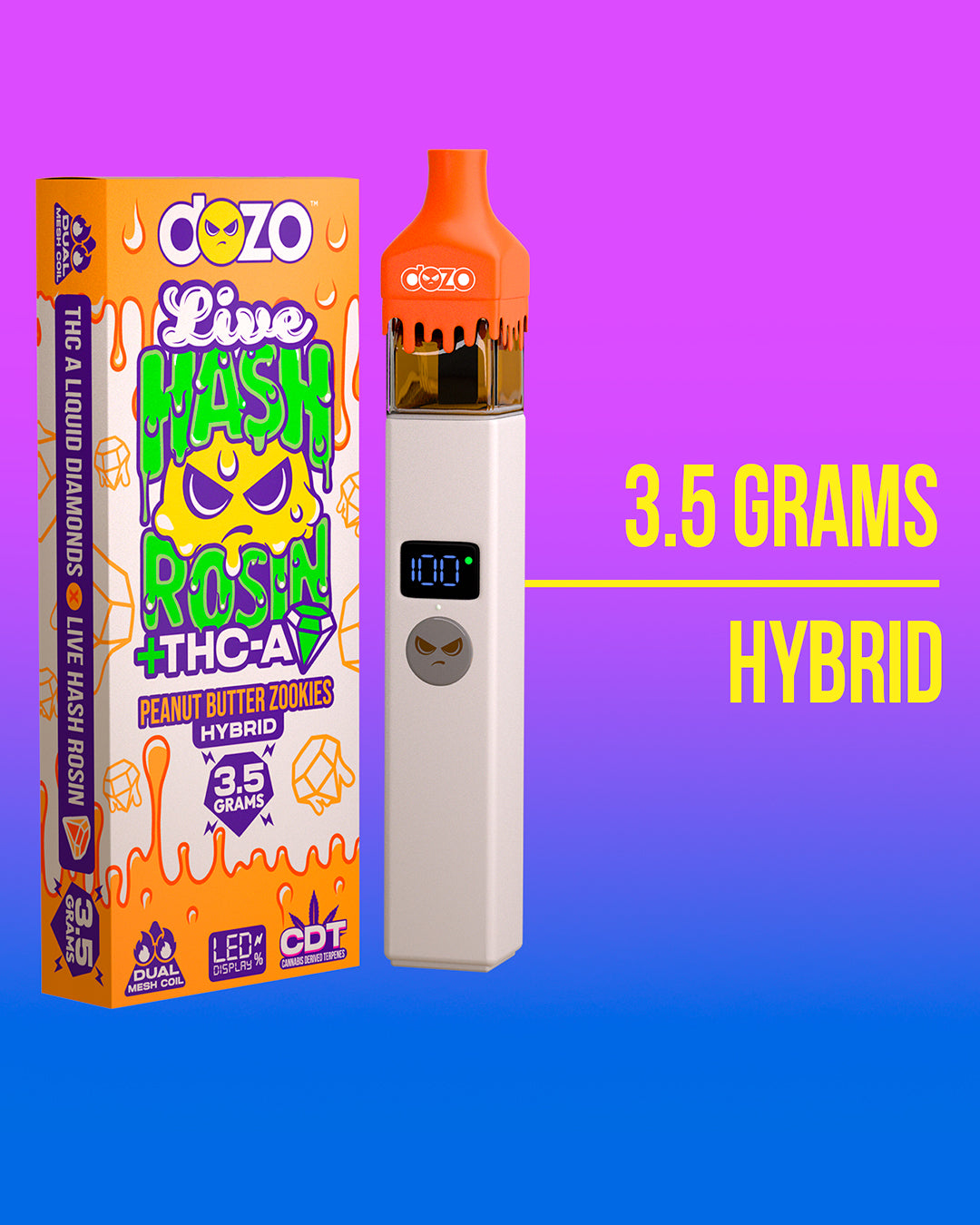 3.5g Dozo Live Hash Rosin THC-A Vape