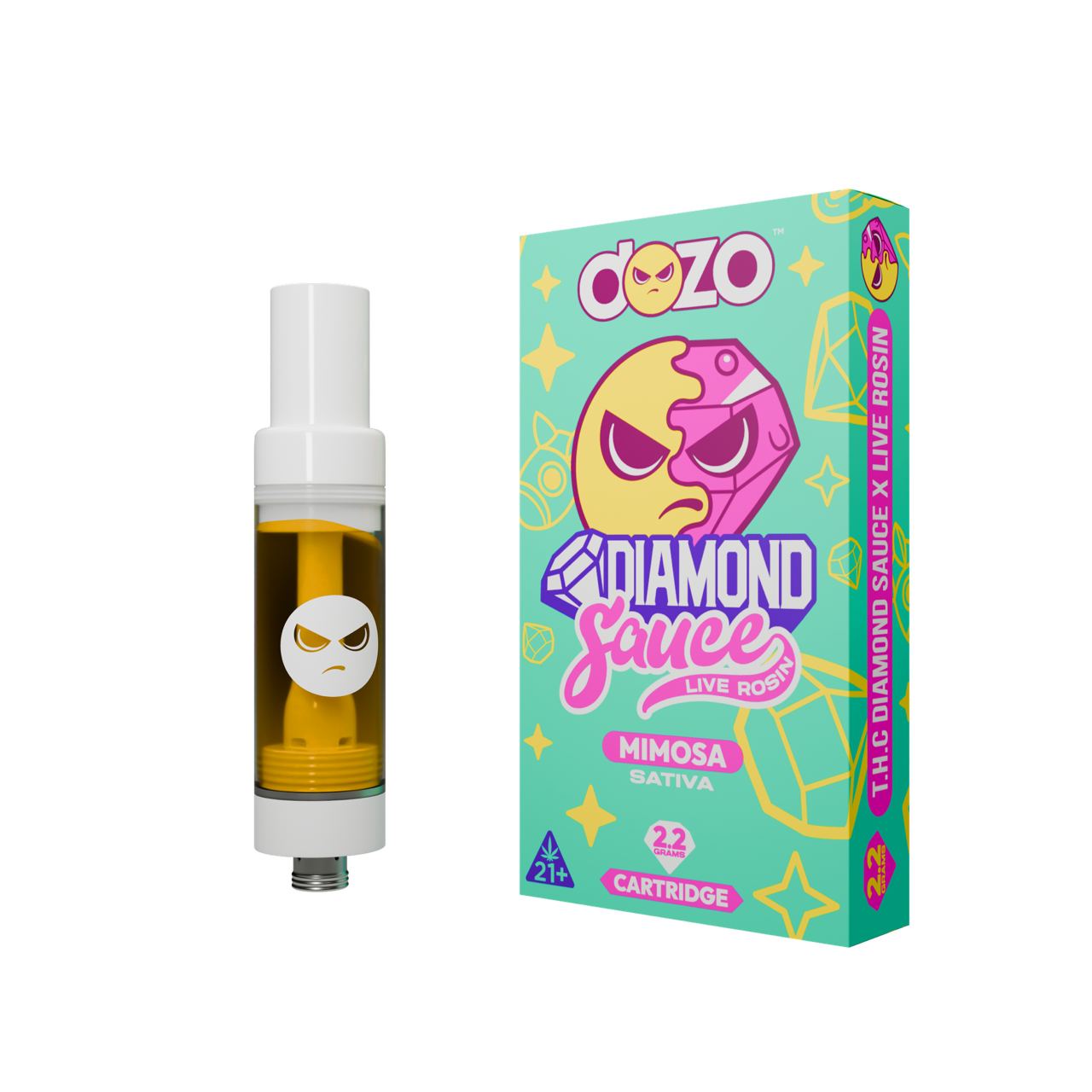 DOZO Diamond Sauce Live Rosin THC Cart | Mimosa (Sativa)