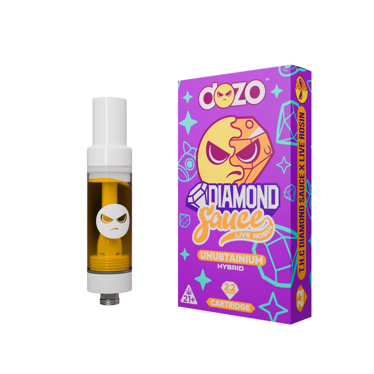 DOZO Diamond Sauce Live Rosin THC Cart | Unubtainium (Hybrid)