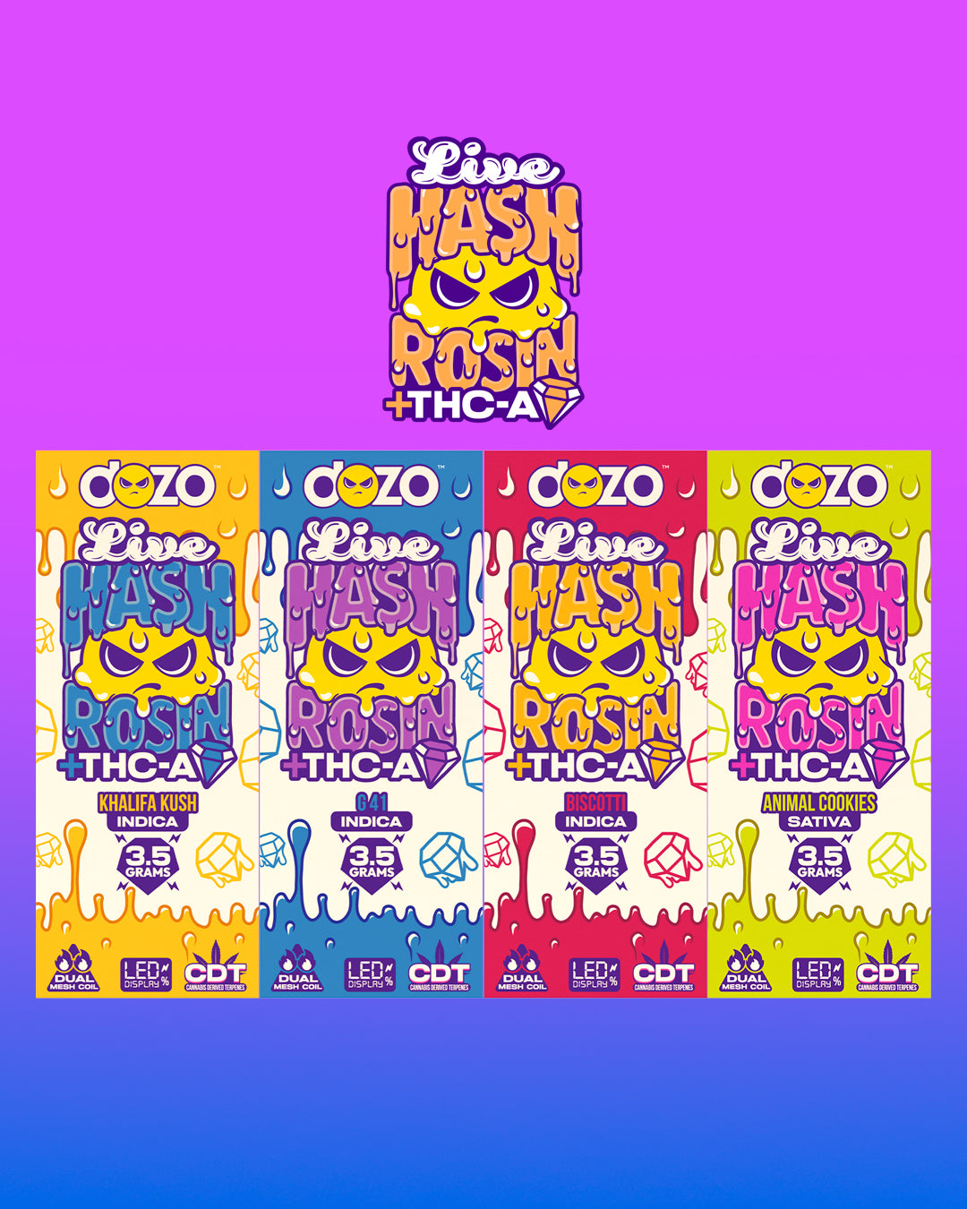 3.5g Dozo Live Hash Rosin THC-A Vape