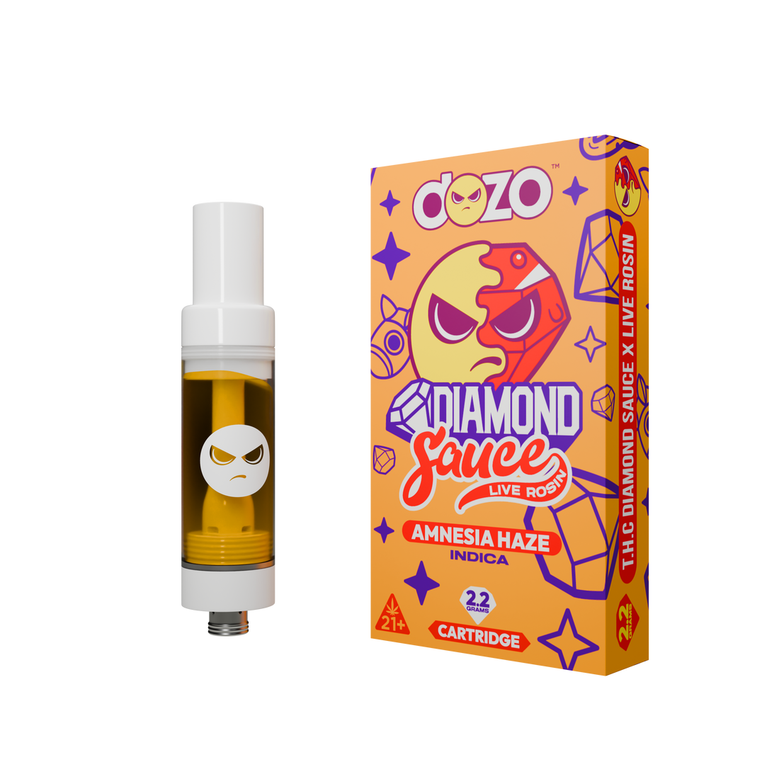 DOZO Diamond Sauce Live Rosin THC Cart | Russian Cream (Indica)