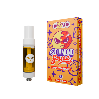 DOZO Diamond Sauce Live Rosin THC Cart | Amnesia Haze (Indica)