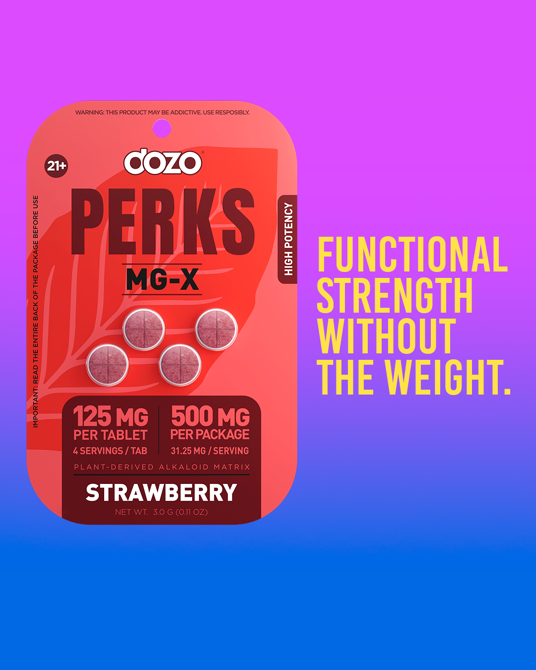 4ct 125mg Dozo PERKS MG-X | 500 mg pack