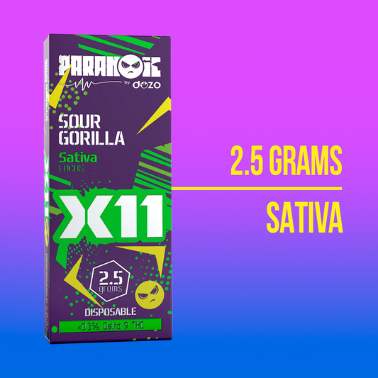 2.5g Dozo X11 Disposable | Sour Gorilla (Sativa)